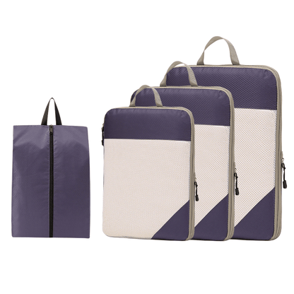 Compression Travel Packing Cubes & Organizer Set - Water-Resistant Ripstop Nylon