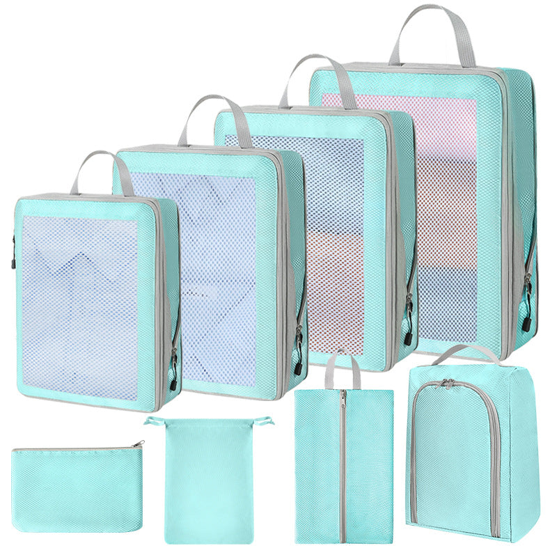 Compression Packing Cubes Set for Travel Luggage - Water-Repellent Organizers with Shoe Bags & Pouches