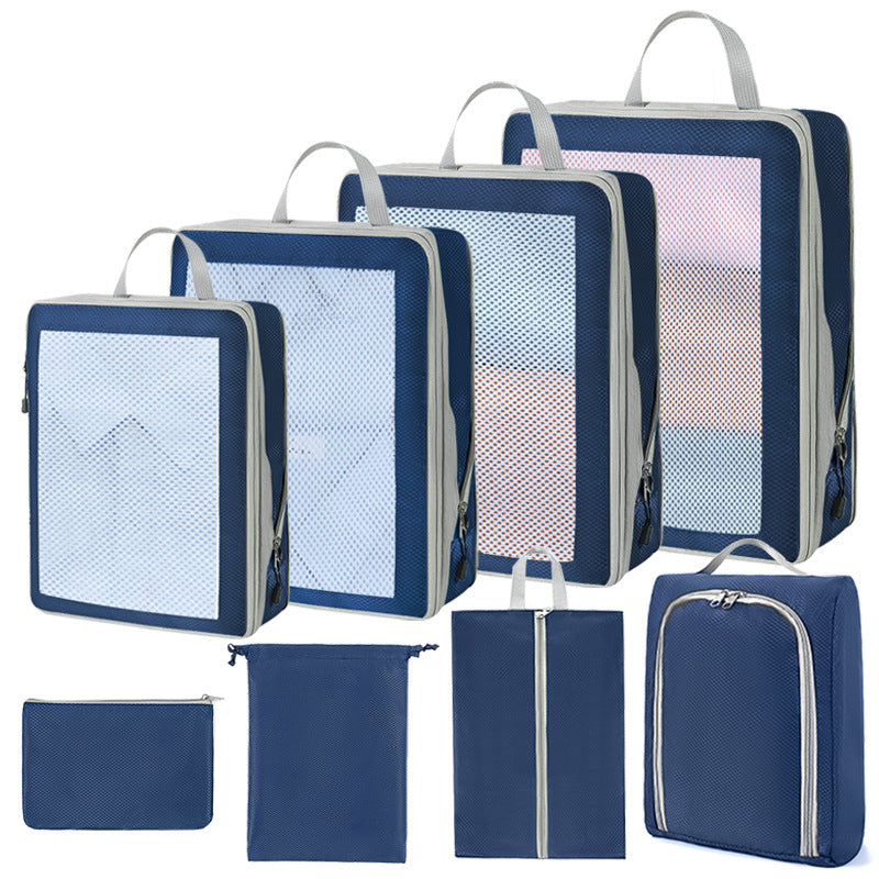 Compression Packing Cubes Set for Travel Luggage - Water-Repellent Organizers with Shoe Bags & Pouches