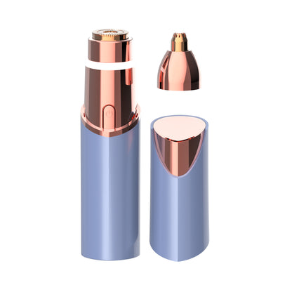 Rechargeable 2-in-1 Facial Hair Remover and Eyebrow Trimmer for Women, 18K Gold Plated, Type-C, Rose Gold