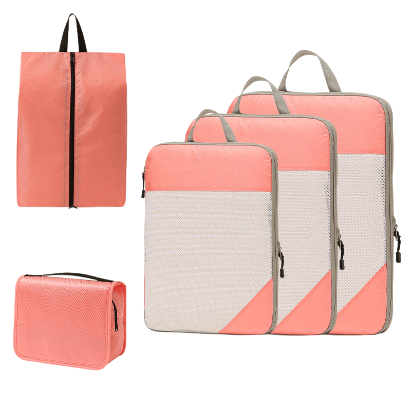 Compression Travel Packing Cubes & Organizer Set - Water-Resistant Ripstop Nylon