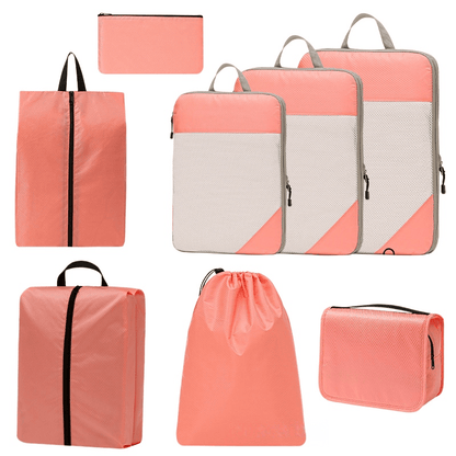Compression Travel Packing Cubes & Organizer Set - Water-Resistant Ripstop Nylon