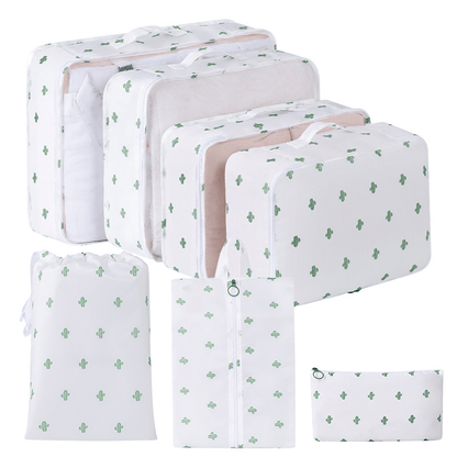 Water-Resistant Travel Packing Cubes Set - Luggage Organizers with Hanging Toiletry Bag & Shoe Pouches
