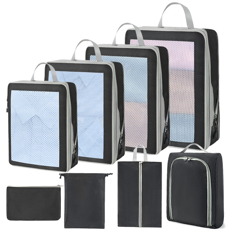 Compression Packing Cubes Set for Travel Luggage - Water-Repellent Organizers with Shoe Bags & Pouches