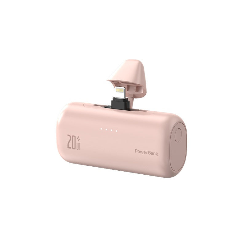 22.5W Ultra-Compact Mini Power Bank with Built-in Lightning & USB-C Connectors