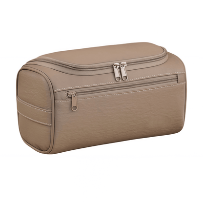 Large Capacity Hanging Toiletry Bag - Water-Resistant PU Leather Travel Organizer, 9.8" x 5.5" x 5.1"