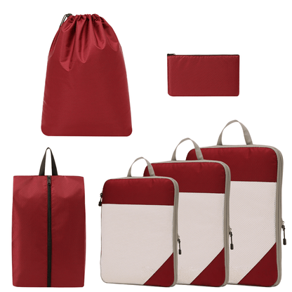 Compression Travel Packing Cubes & Organizer Set - Water-Resistant Ripstop Nylon
