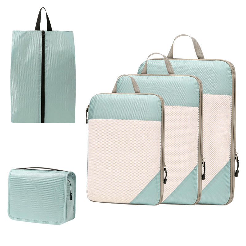 Compression Travel Packing Cubes & Organizer Set - Water-Resistant Ripstop Nylon