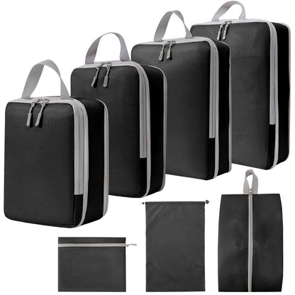 Compression Packing Cube Set - Water-Resistant Travel Luggage Organizers