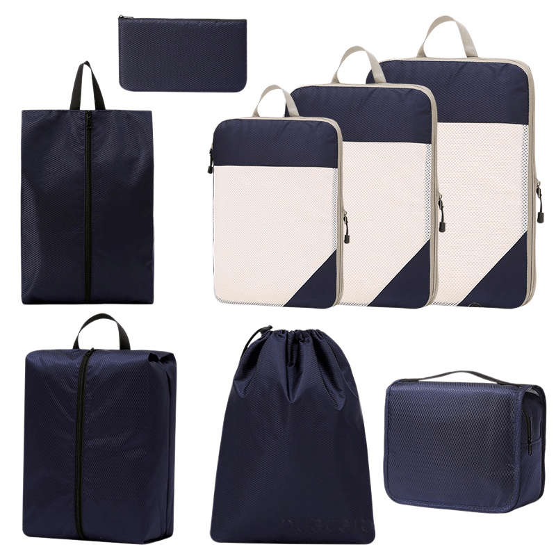 Compression Travel Packing Cubes & Organizer Set - Water-Resistant Ripstop Nylon