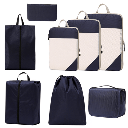 Compression Travel Packing Cubes & Organizer Set - Water-Resistant Ripstop Nylon