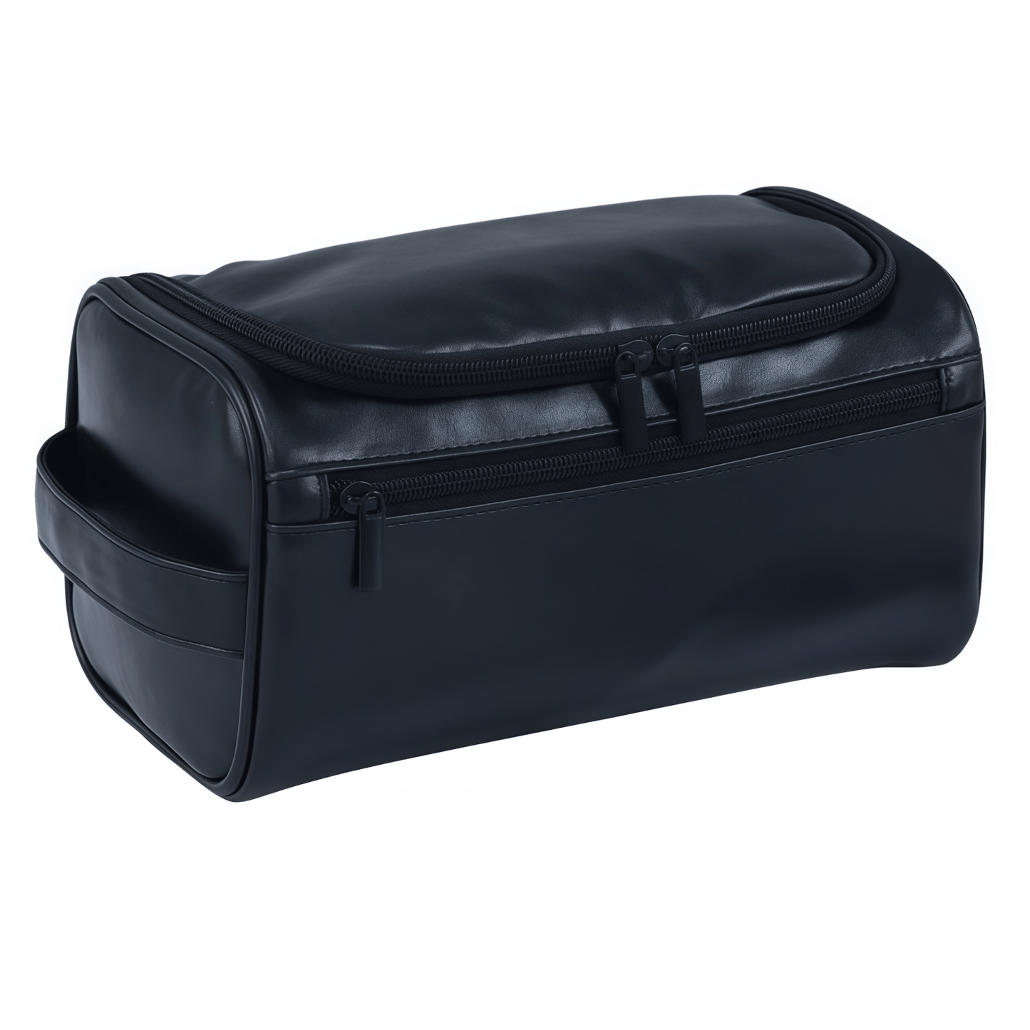 Large Capacity Hanging Toiletry Bag - Water-Resistant PU Leather Travel Organizer, 9.8" x 5.5" x 5.1"