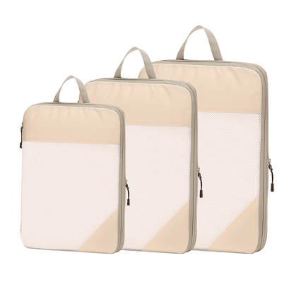 Compression Travel Packing Cubes & Organizer Set - Water-Resistant Ripstop Nylon