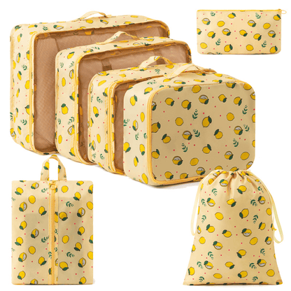 Water-Resistant Travel Packing Cubes Set - Luggage Organizers with Hanging Toiletry Bag & Shoe Pouches