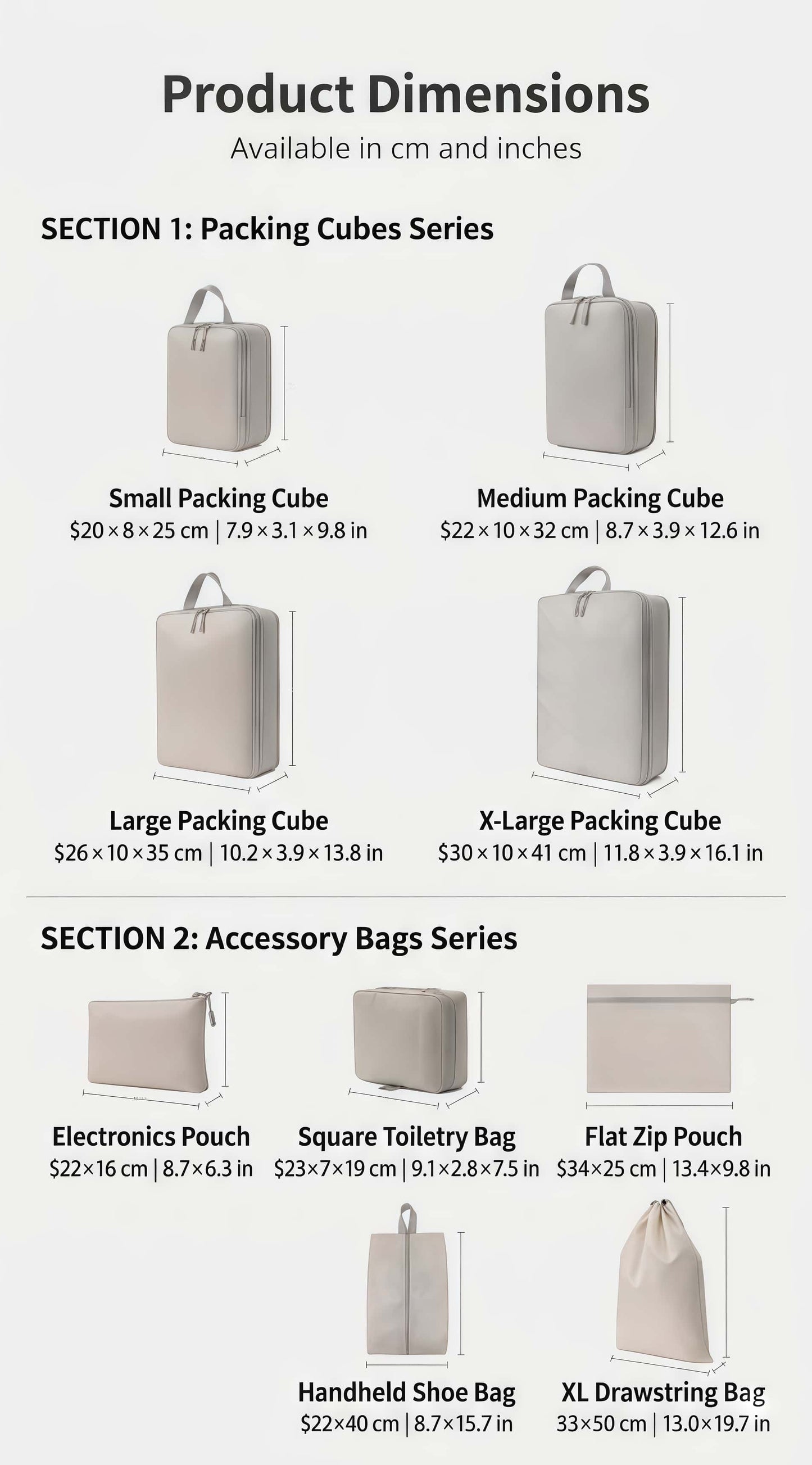 Compression Packing Cube Set - Water-Resistant Travel Luggage Organizers