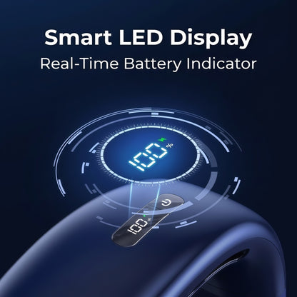 Portable Bladeless Neck Fan – 360° Cooling, 5-Speed Personal Wearable Fan with Smart LED Display & TEC Cooling Plate