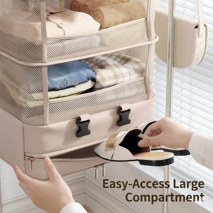 5-Tier Foldable Hanging Travel Packing Organizer | Portable Luggage Packing Cube & Closet System