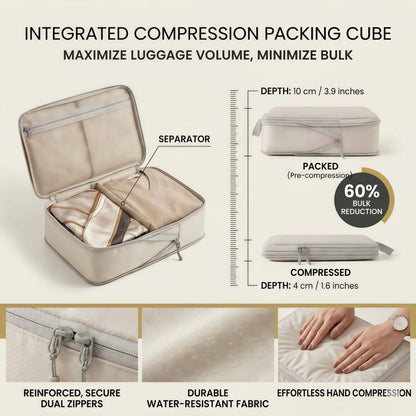 Compression Packing Cube Set - Water-Resistant Travel Luggage Organizers