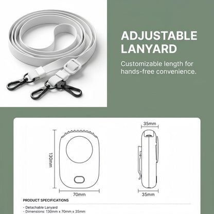Portable Neck Fan, 3-in-1 Hands-Free Personal Fan with LED Display, 2000mAh USB-C Rechargeable, 3 Speeds & Ultra-Quiet Brushless Motor