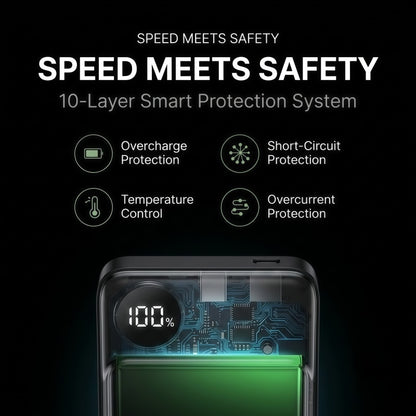 Ultra-Slim Magnetic Wireless Power Bank 15W Fast Charging PD 20W with Smart LED Display & Dual Input/Output Ports