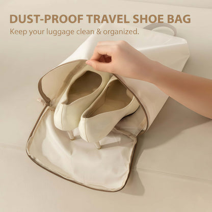 6-Piece Compression Packing Cubes Set for Travel Luggage - Water-Resistant Organizer Bags with Shoe and Cosmetic Pouch