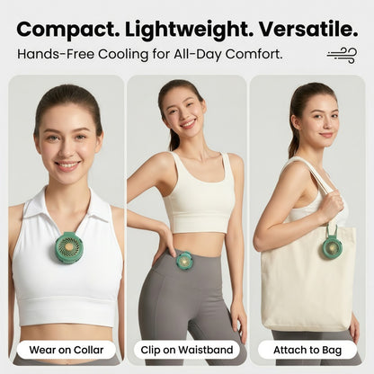 Portable Clip-on Fan, 5-Speed Hands-Free Wearable Mini Waist Fan with Digital LED Display & 360° Adjustable Airflow