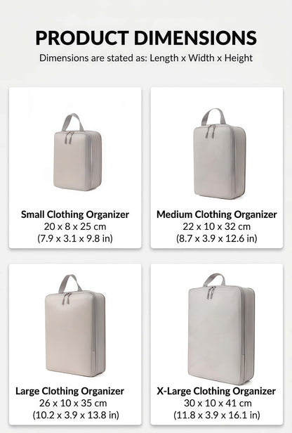 Compression Packing Cube Set - Water-Resistant Travel Luggage Organizers