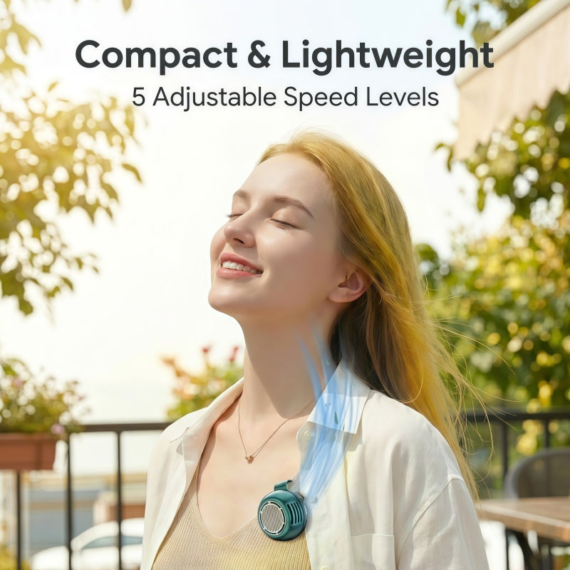 Portable Clip-on Fan, 5-Speed Hands-Free Wearable Mini Waist Fan with Digital LED Display & 360° Adjustable Airflow