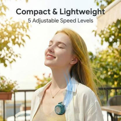 Portable Clip-on Fan, 5-Speed Hands-Free Wearable Mini Waist Fan with Digital LED Display & 360° Adjustable Airflow
