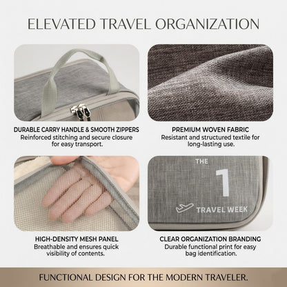 6-Piece Compression Packing Cubes Set for Travel, Lightweight Luggage Organizer Bags