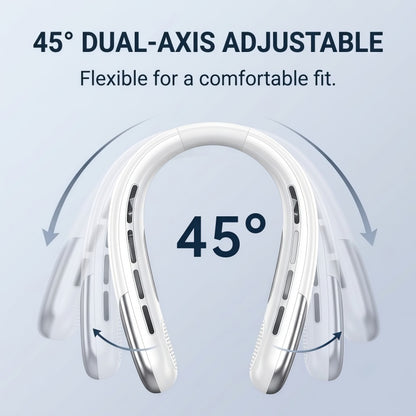 Portable Bladeless Neck Fan – 360° Cooling, 5-Speed Personal Wearable Fan with Smart LED Display & TEC Cooling Plate