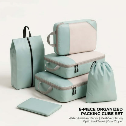 Compression Travel Packing Cubes & Organizer Set - Water-Resistant Ripstop Nylon
