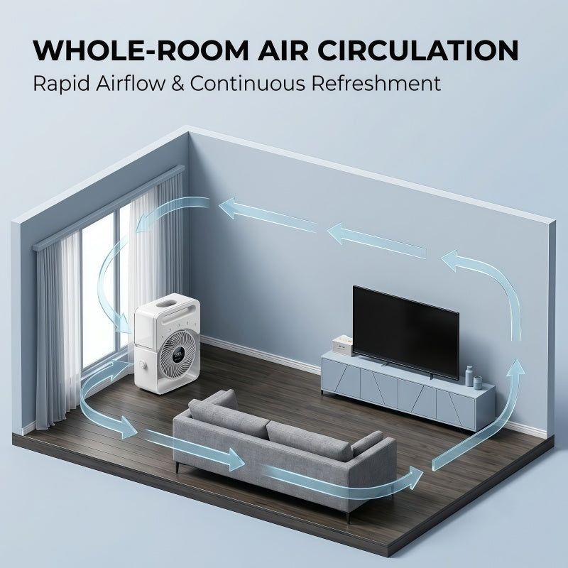 Portable Desktop Air Cooler & Humidifier – 500ml Top-Fill Tank, 100 Speed Stepless Adjustment