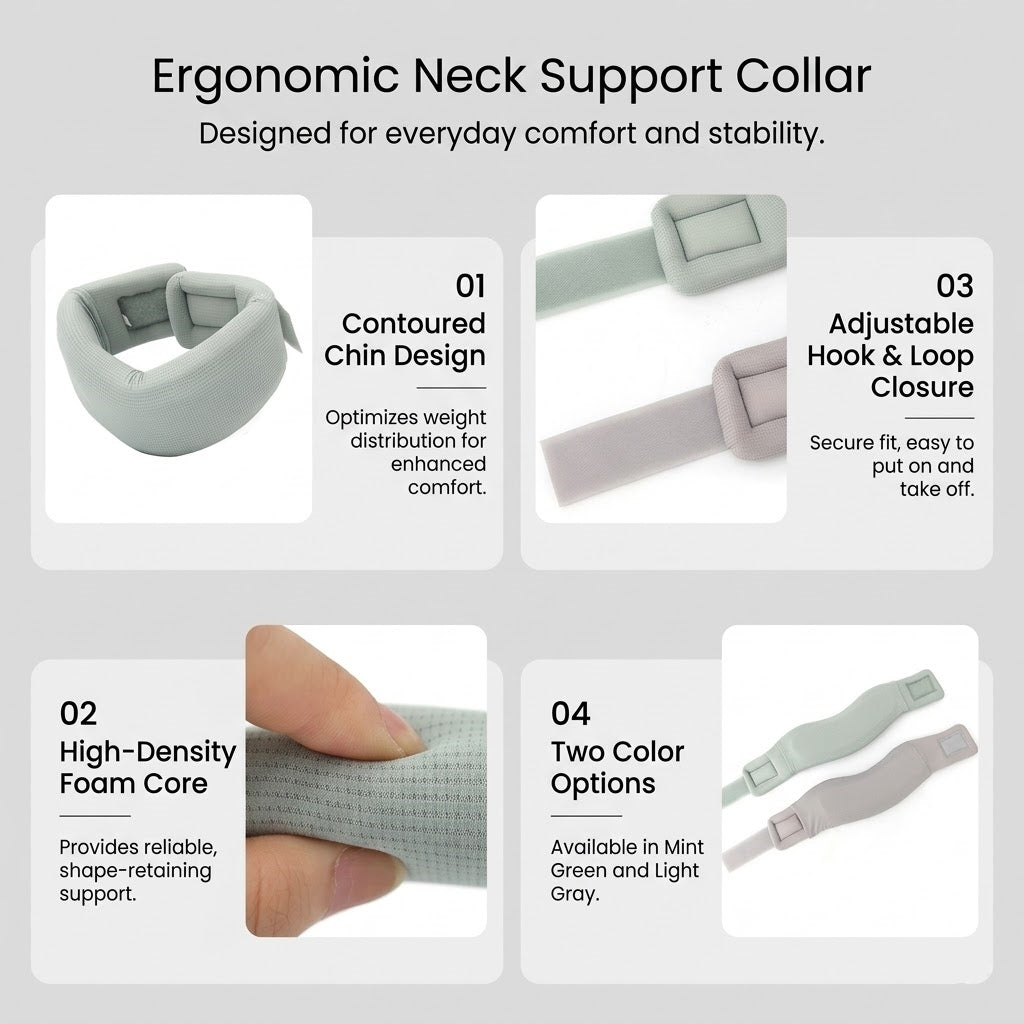 Soft Cervical Neck Support Collar - Breathable Foam Neck Brace