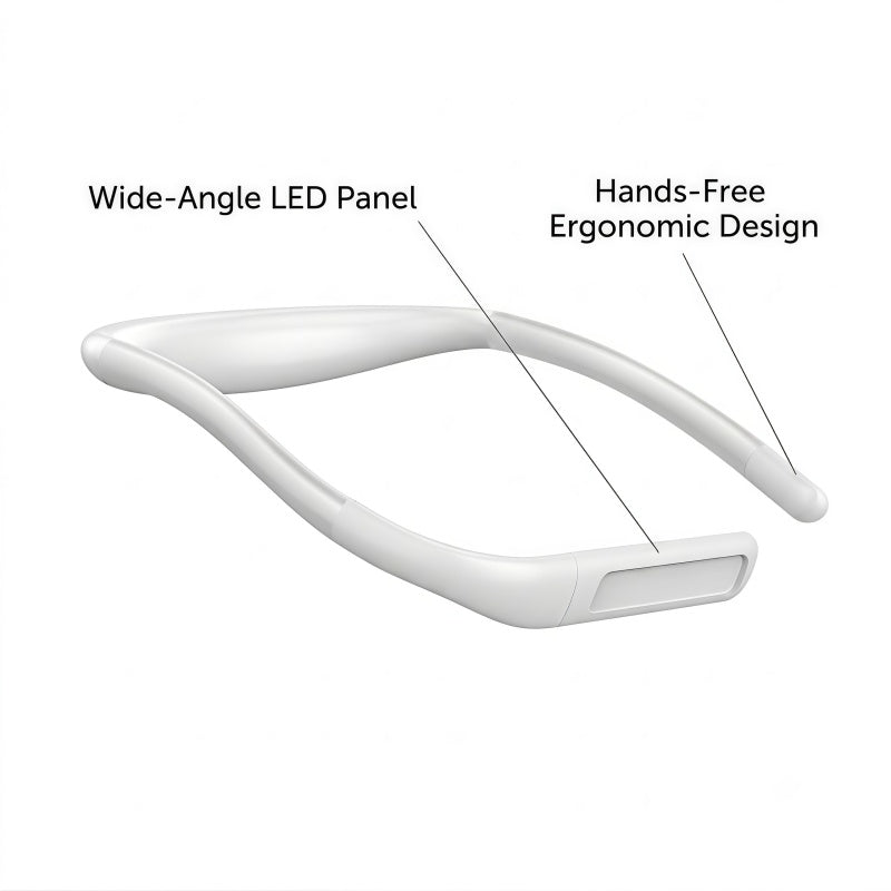2-in-1 Flexible LED Neck Reading Light & Desk Lamp – Rechargeable, Stepless Dimming, 3 Color Temperatures