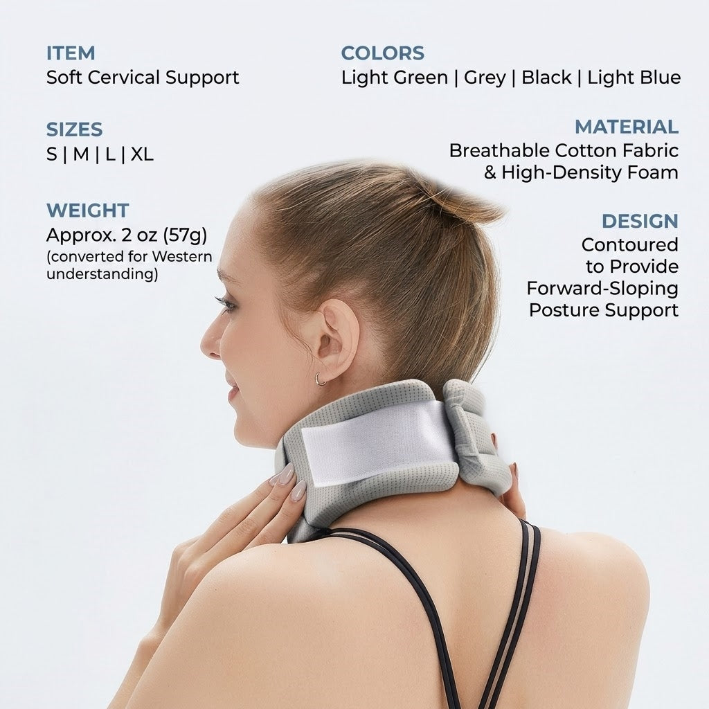 Soft Cervical Neck Support Collar - Breathable Foam Neck Brace