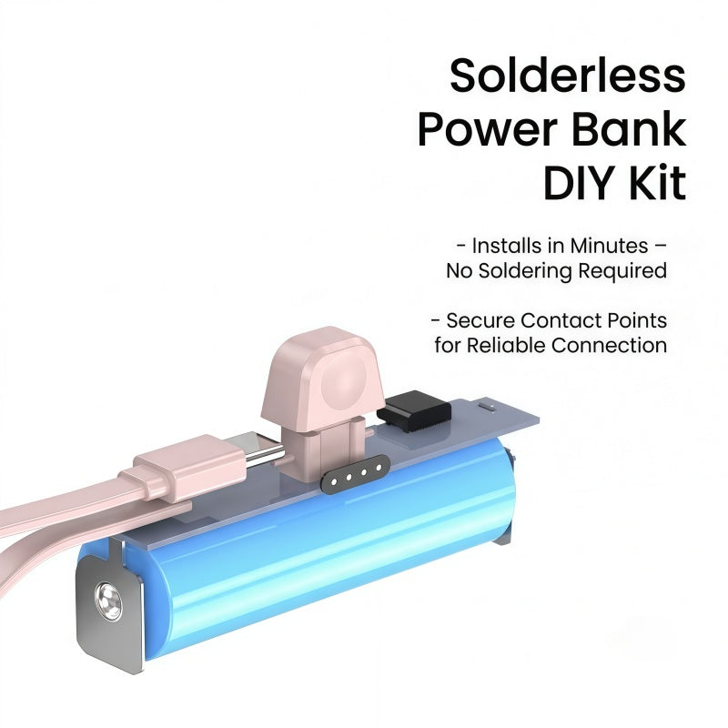 Mini Portable Power Bank – Direct-Plug Ultra-Compact Charger with Built-In Cables (USB-C & Lightning Compatible)