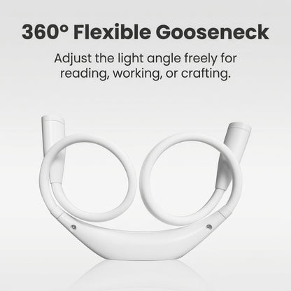 Rechargeable LED Neck Reading Light – Hands-Free Flexible Gooseneck Book Light with 3 Color Modes & Stepless Dimming