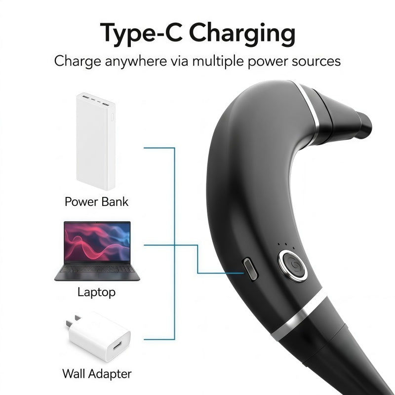 Rechargeable LED Neck Reading Light – Hands-Free Flexible Book Light with 3 Color Modes & Power Bank