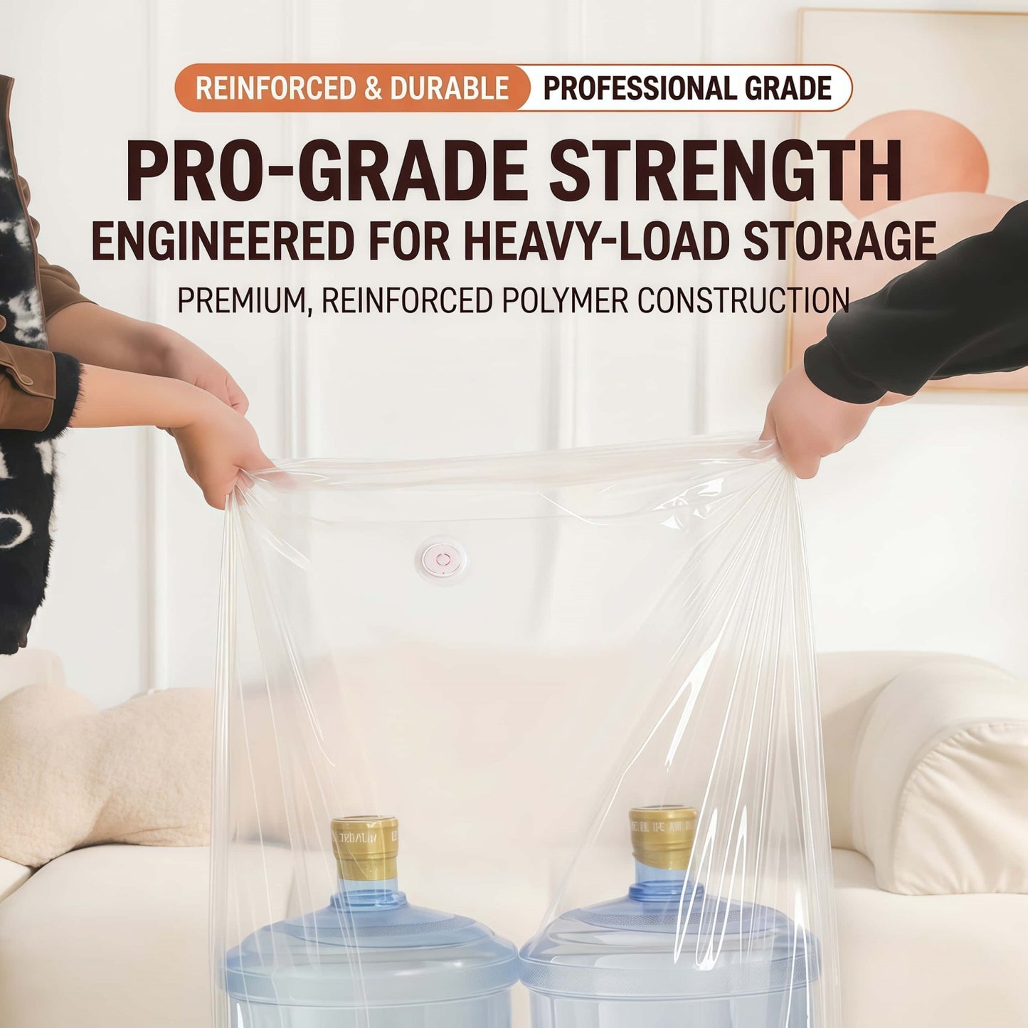 Heavy-Duty Cube Vacuum Storage Bags - No Pump Needed Space Saver Bags for Clothes & Bedding, Airtight & Waterproof