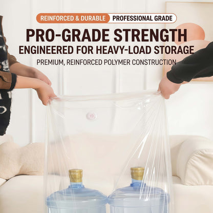 Heavy-Duty Cube Vacuum Storage Bags - No Pump Needed Space Saver Bags for Clothes & Bedding, Airtight & Waterproof