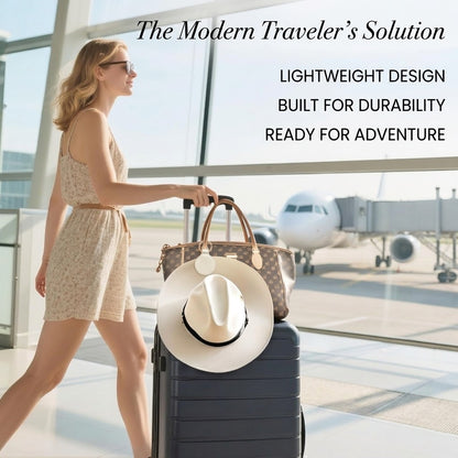Vegan Leather Magnetic Hat Clip for Travel, Hands-Free Hat Holder Accessory for Bags and Luggage