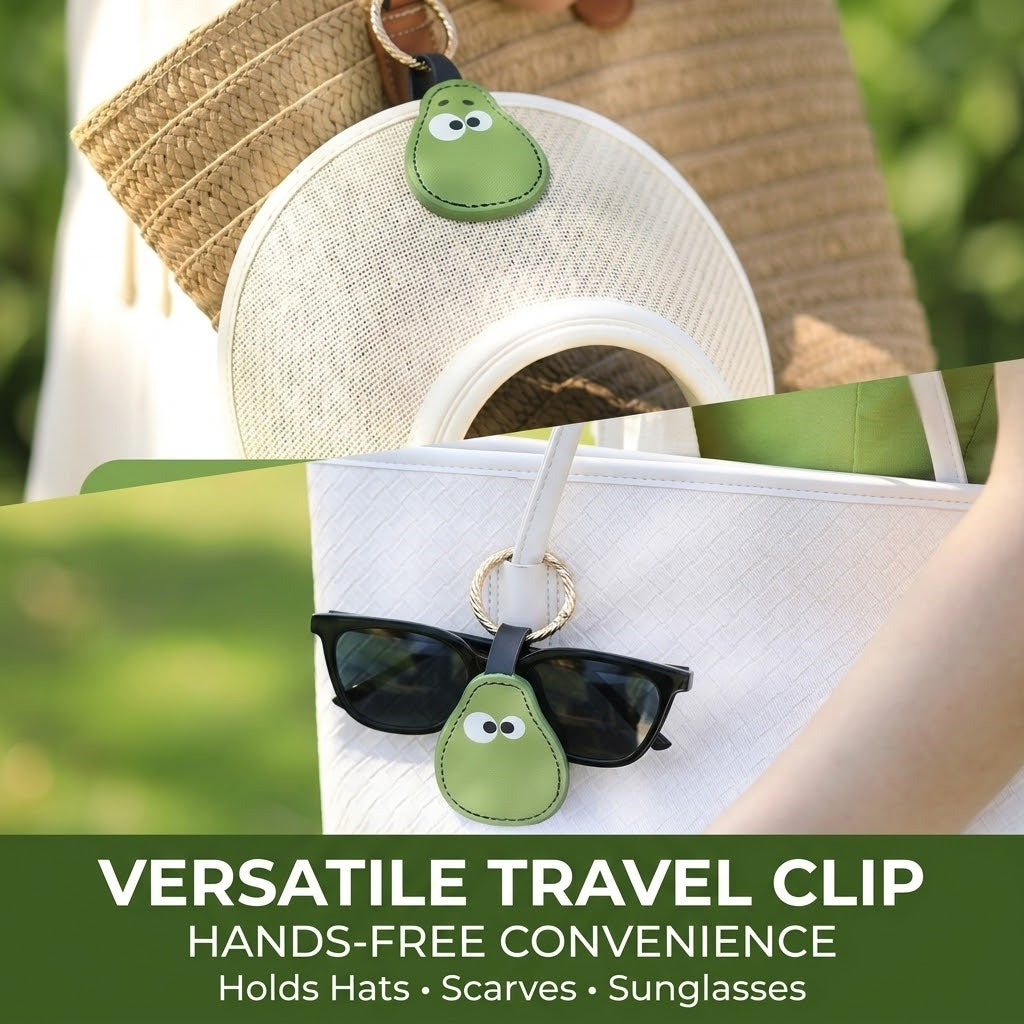 Magnetic Travel Hat Clip for Bag - PU Leather Hands-Free Hat Holder