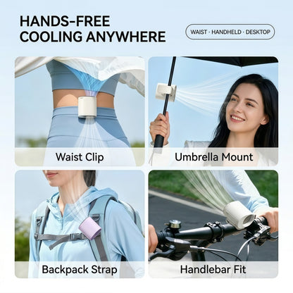 Portable Waist Clip Fan, 199-Speed Turbocharged Personal Cooling Fan with Digital Display & Lanyard