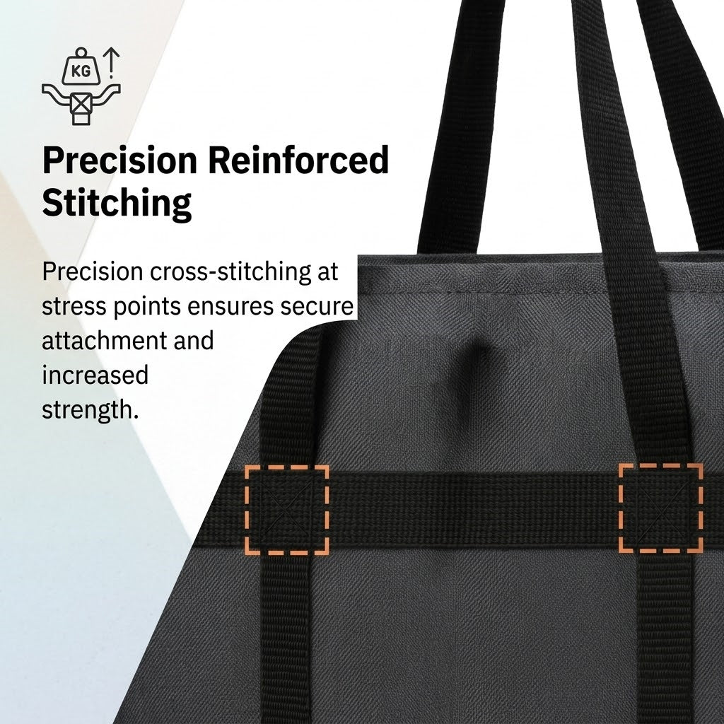 Heavy Duty Reusable Insulated Grocery Bag - Thermal Food Delivery Cooler Bag, Black
