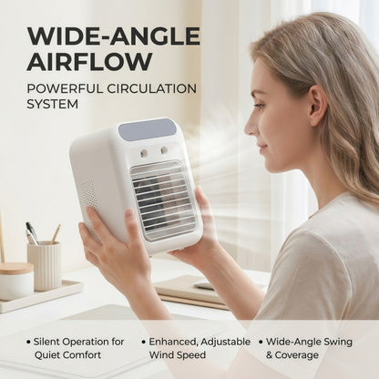 Portable Misting Desk Fan, 500ml Evaporative Air Cooler with Smart Touch Screen & 2 Speeds