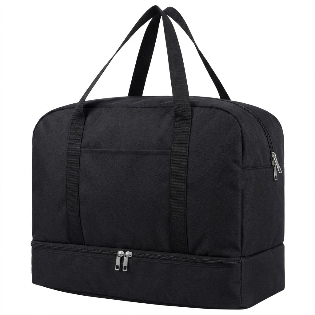 Water-Resistant Travel Duffel Bag with Wet/Dry Pocket & Shoe Compartment
