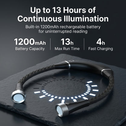 Rechargeable LED Neck Reading Light – Hands-Free Flexible Book Light with 3 Color Modes & Power Bank