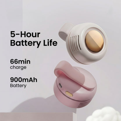 Portable Bladeless Clip-On Fan – 360° Airflow Personal Wearable Pocket Fan