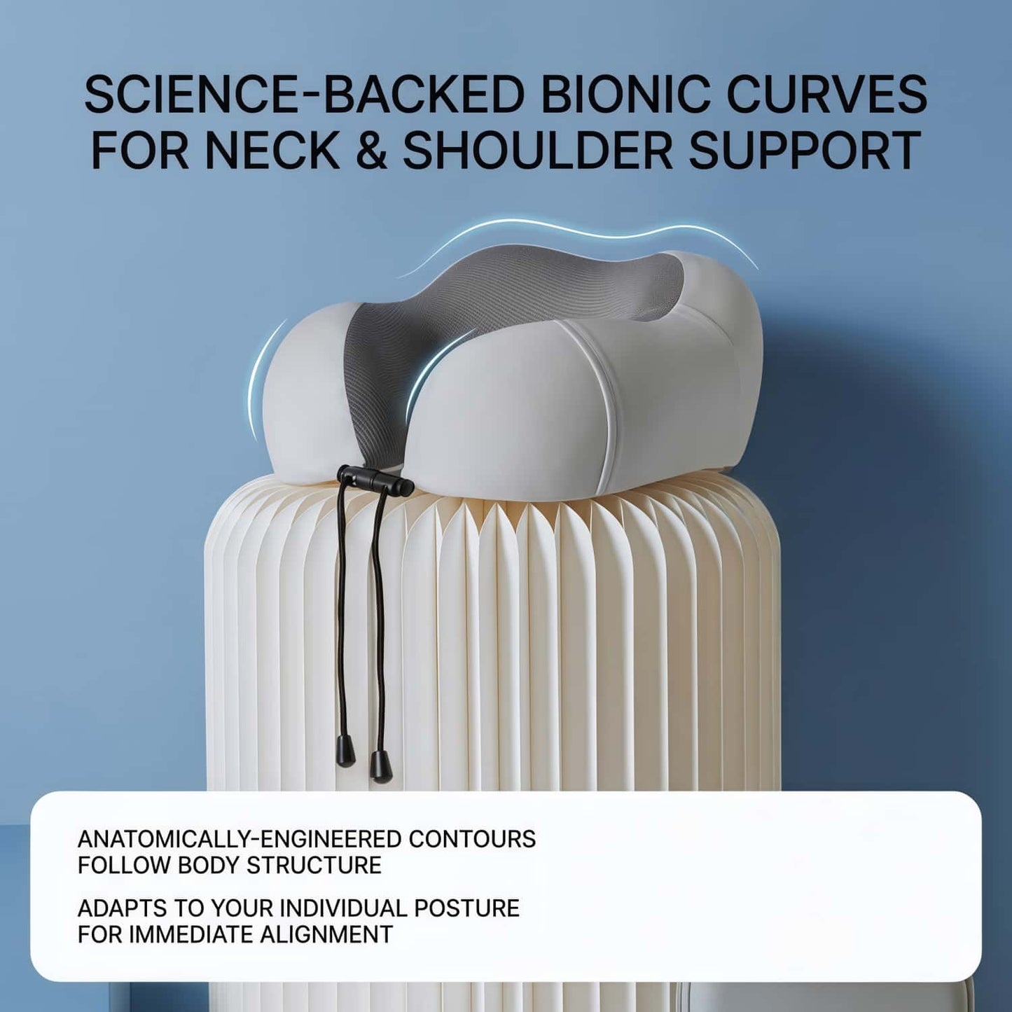 Ergonomic U-Shaped Memory Foam Travel Neck Pillow with Cooling Mesh and Carrying Case